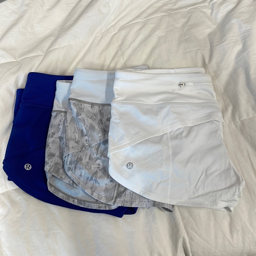 Three Pairs of Brand New Lululemon Hotty Hot shorts